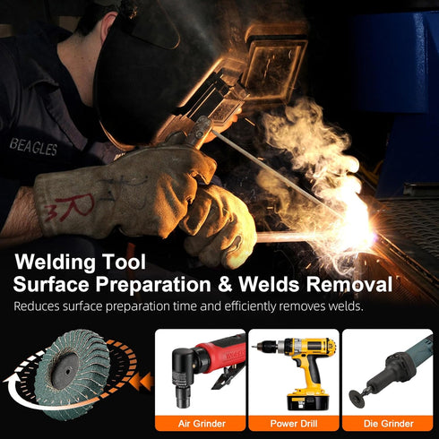 10PCS 2 Inch Curved Flap Disc Roll Lock Quick Change Sanding Discs, 1/4" Holder for Die Grinder, 80 Grit Metal