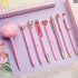 WEMATE 8Pcs Pink Ballpoint Pen Set, Metal Crystal Diamond Glitter Pens for Journaling, Gifts for Women, School, Office