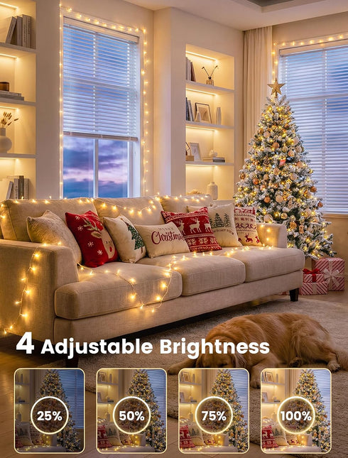 Bedroom,98FT 200 String Lights Indoor LED Fairy String Lights Outdoor Waterproof, Memory Twinkle Christmas Light Plug