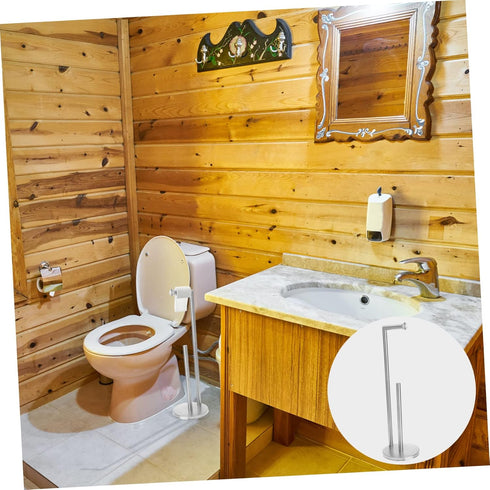 Sturdy Vertical Paper Towel and Toilet Roll Holder for Bathroom