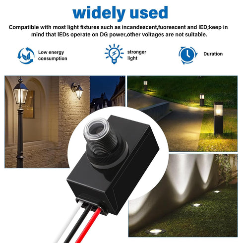 3 Pack 120-277V Dusk to Dawn Sensor for Outdoor Lighting Photoelectric Switch Photocell Light Sensor Hardwired Post Eye
