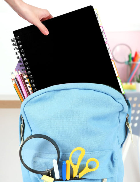 SUNEE Graph Paper Notebook, 300 Pages, 5 Subject, 8.2"x10.8", 5 x 5mm Grid, 5 Pocket Colored Dividers, 3-Hole Punched