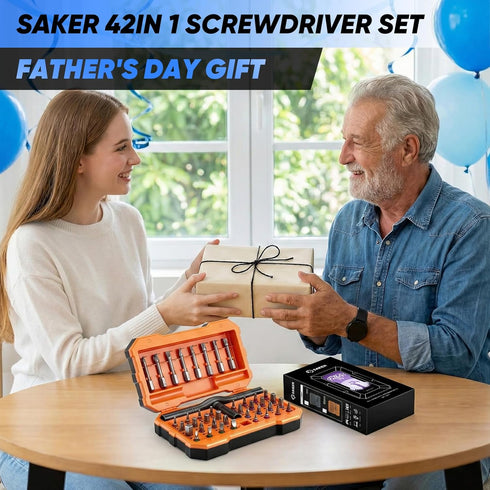 42-in-1 Set Set Saker Magnetic Screwdriver for Fathers Day Gift, Screwdriver with T Handle & Storage Case, for Men
