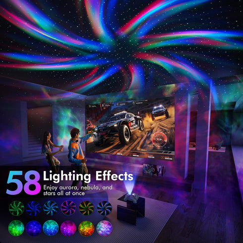 Rossetta Dual Lens Galaxy Projector, Star Projector for Bedroom with White Noise & Bluetooth Speaker, Remote, Timer