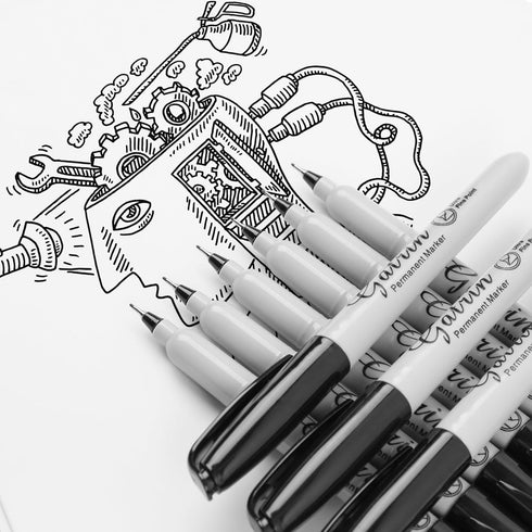 Ultra Fine Point Black Permanent Markers, 36 Pack for Paper, Plastic, Stone, Glass, and Metal