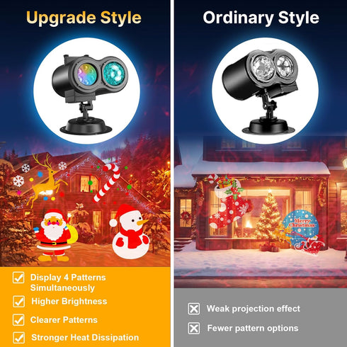 Fussion 4-Large 29 2 1 Pattern Halloween Christmas Projector Lights Outdoor, Effects Holiday Projector Light Outdoor
