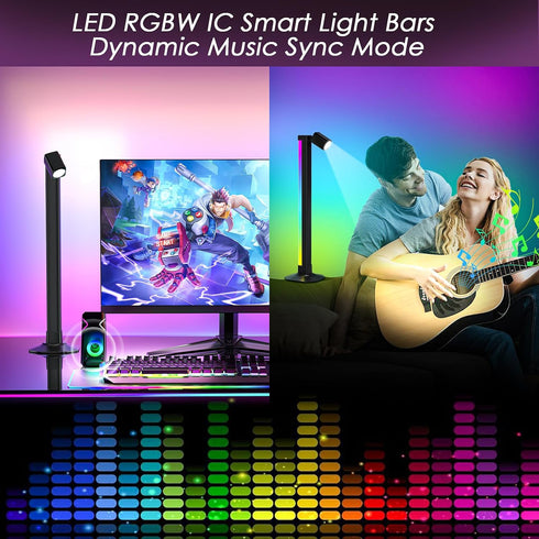 16 213 Preset 8 3 Smart Light Bar with Swivel Lamp, LED Light Bar for Room, RGB & IC Ambient Backlight with Million