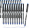 Shuttle Art 25 Pack RollerBall Pens, Blue Fine Point 0.5mm Liquid Ink Pens for Writing, Journaling, School Office