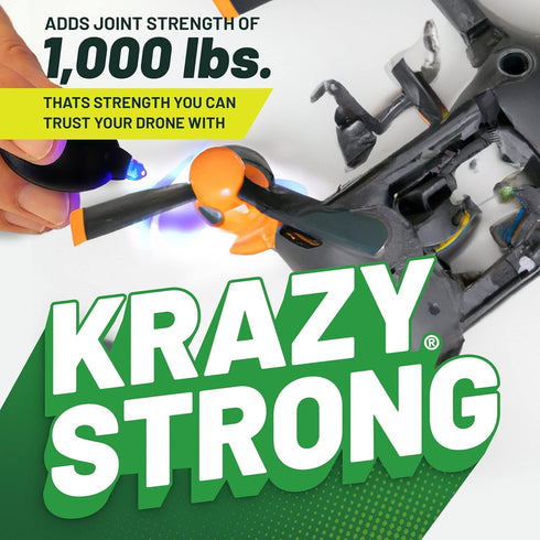 Krazy Fix Light Cure Super Glue with Fast Curing LED Light, 5 Second Bond Repair Glue, 0.14 oz