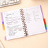 CAGIE 5 Subject Notebook, College Ruled 6'' x 8'' Hardcover Spiral Notebook with 5 Removable Colored Dividers, Purple