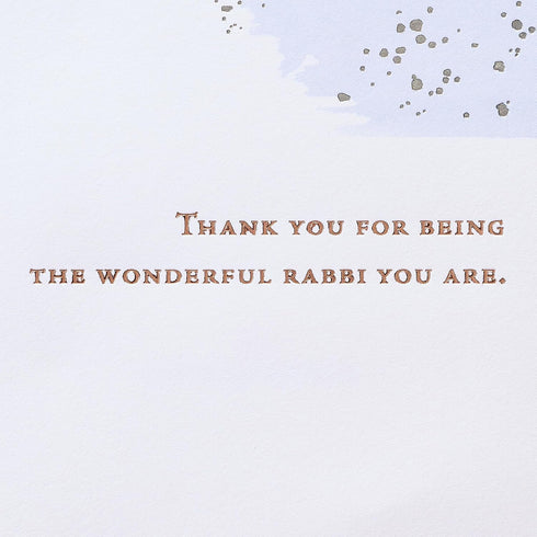 Religious Thank You Card for Rabbi - Heartfelt Gratitude