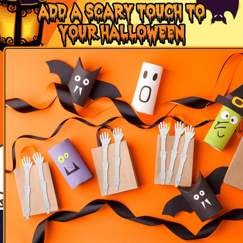 Seajan 120 Pcs Halloween Glow in the Dark Skull Bones Pens, Novelty Nursing Pens for Kids Students Birthday Supplies