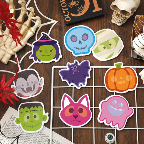 Whaline Halloween Sticky Notes, 9 Designs Spooky Character Notepads, 18 Packs for Office Study Supplies