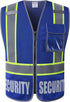 Retro-Reflection Heavy Duty Security Safety Vests, Blue Mesh with 5 Pockets, ANSI/ISEA 107-2015