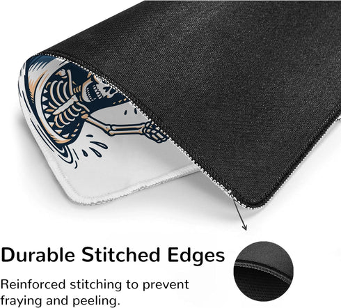 FGFK 9.5x7.9 Inch Funny Shark Skeleton Mouse Pad, Stay Positive Inspirational Mouse Pads for Work Wireless Mouse