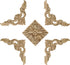 Nsrisml 5Pcs Wood Carved AppliquesOnlays Unpainted Wooden Corner Carving Decals for Mirrors,