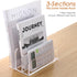 SANRUI 3 Compartments Mail Organizer, Vertical Letter Holder, Acrylic Desk Organizer for Office Supplies
