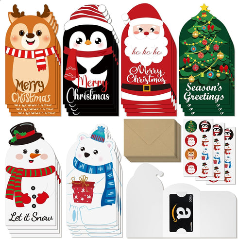 Sereliy 24 Sets Holiday Christmas Card Holder With Envelopes and Stickers - Gift