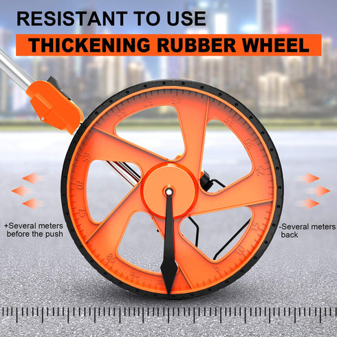 Zozen Distance Measuring Wheel with Marking Flags, Collapsible Industrial Measuring Wheel with Carrying Bag