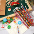 JULMELON 72PCS Christmas Party Favors Set, 36PCS Christmas Pencils with 36PCS Snowman Snowflake Erasers for Kids