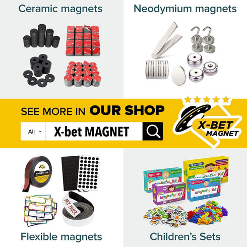 X-bet MAGNET Magnetic Strips with Adhesive Backing, Tool and Knife Magnet Strips for Kitchen, Garage, and Garden