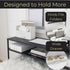 BLU MONACO White Wooden Desk Organizer with Gold Handle - Desk Organizers and Accessories for Home, Office, Classroom
