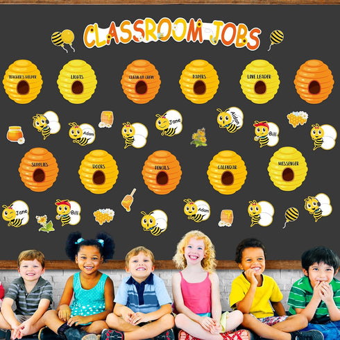 Classroom Jobs Bee Bulletin Board Set, Bee Hive Decorations for Back to School Class Decor Supplies for Teacher