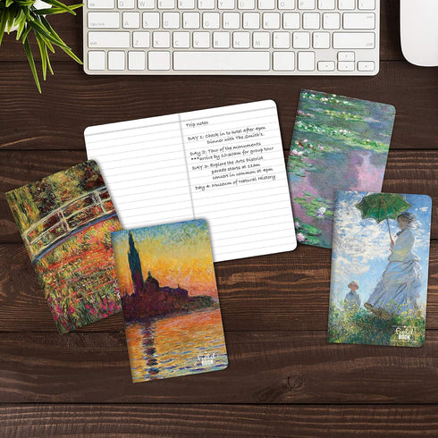 Elan Publishing Company Field Notebook, 5"x8", MONET Patterns, Lined Memo Book, Pack of 5