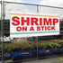 Fastasticdeals 4 Grommets 24x48Inches Vinyl Banner Multiple Sizes Shrimp on Stick Red Food Bar Restaurant Truck A