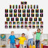 57Pcs Set QOUBAI Alphabet Number Bulletin Board Crayon Letters Number Colors Shapes Poster Back to School Wall