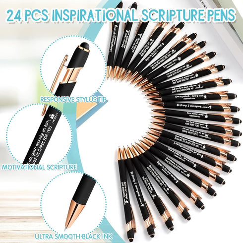 Estune 72 Pcs Christian Bible Gifts Set, Bulk Religious Notebooks, Scripture Quote Pens, Inspirational Keychain