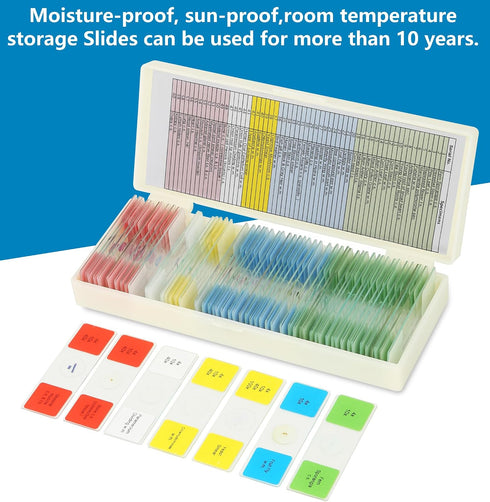 DIY-SCIENCE 60 Microscope Slides with Specimens for Kids, Lab-Grade Prepared Microscope Slides