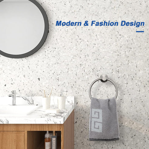 NearMoon Bath Towel Ring, Thicken Stainless Steel Hand Towel Holder for Bathroom, Modern Round Wall Mounted