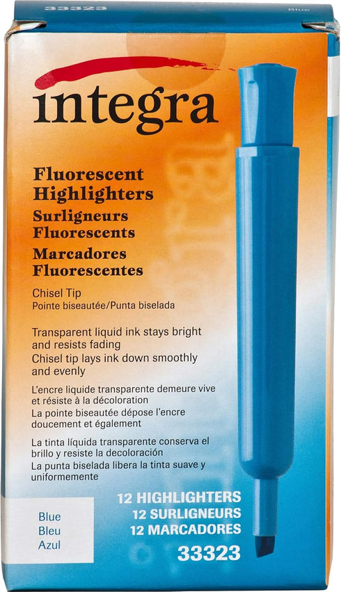 Chisel Tip Highlighter Integra Desk, Fluorescent Blue (ITA33323)