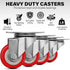 2.5 Inch Heavy Duty Caster Wheels Set of 4, Lockable Cart Wheels with Brakes, 1500lbs Load Capacity, 360 Degree