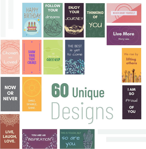 Mr. Pen Motivational Cards - 60 pcs Positive Affirmations with Unique Quotes, Inspirational Note Cards, Kindness Notes