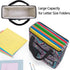 LoDrid Foldable File Tote Bag with Handles, Portable Organizer Box with 3 Built-in Boards for Letter Size Files,