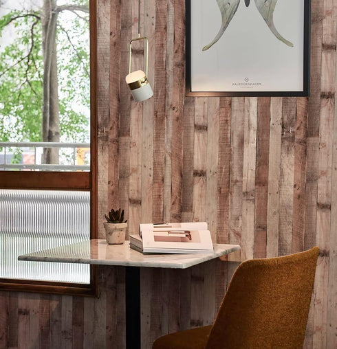 Yun-aeon Natural Wood-Cinnamon Wood Contact Paper Peel and Stick Wallpaper 17.3"x 80"Self Adhesive Removable Vintage Faux Wood Wall Paper Plank Shelf Home Decoration Kitchen Counter Cover Use by Yun-aeon