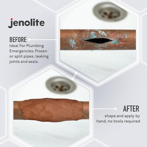 JENOLITE Copper Pipe & Tank Repair Epoxy Putty Stick - Repair Leaking Hot Lines and Plumbing Issues, 7 inch, 4oz