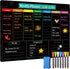 MaxGear 16"x12" Magnetic Weekly Black Dry Erase Board, Meal Planner Blackboard for Fridge with 5 Markers and 1 Eraser