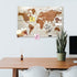 Navaris Magnetic Dry Erase Board - 16 x 24 inches, Decorative White Board with World Map Design, Includes 5 Magnets