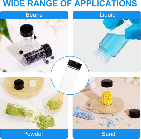 20ml Clear Glass Vials with Screw Caps and Plastic Stoppers, 20PCS Leak-Proof Liquid Storage