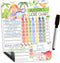 Magnetic Chore Chart for Kids - Good Behavior Dry Erase Daily & Weekly Responsibility List, Dinosaur Design