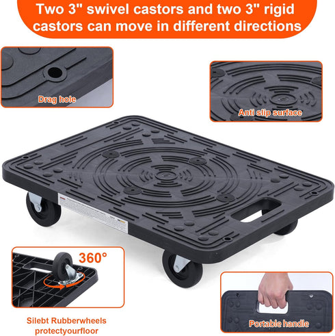 80854 200 lb. MaxWorks Furniture Movers Dolly With Wheels - Capacity