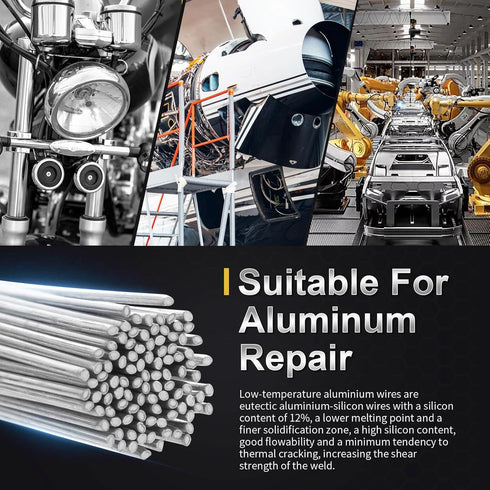 100 Rods Aluminum Welding Rod, NO NEED Flux, 1/13, Aluminum Repair, Brazing Aluminum (13" Length)