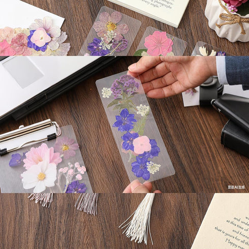 Fuyoooo 376 150 150 Lovers(2 6 Inch,Boho Pcs Dried Flower Bookmark Making Kit, DIY Bookmark Laminating Pouches