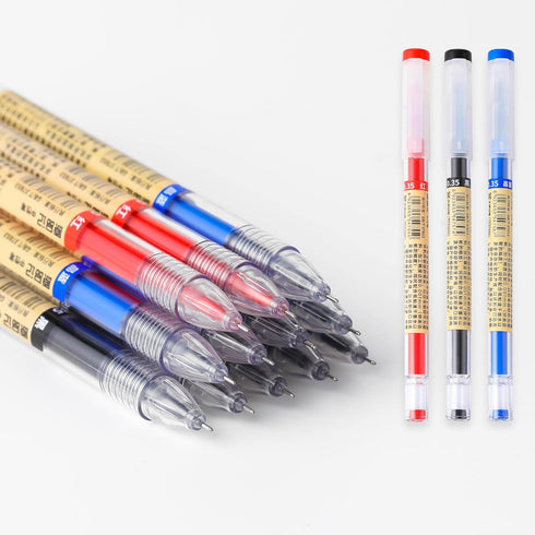 RIANCY Gel Pens, Liquid Ink Rollerball, Black Gel Ink, Quick Drying 0.35mm Japanese Style Extra Fine Point Pens for