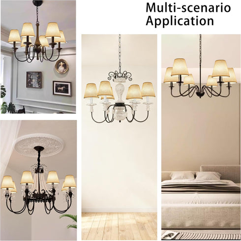 TAaMTYH Set 6Fabric Bulbs, Lampshade3" 6" 5" Small Lamp Shade Chandelier Shades of Lampshade for Wall LampChandelier