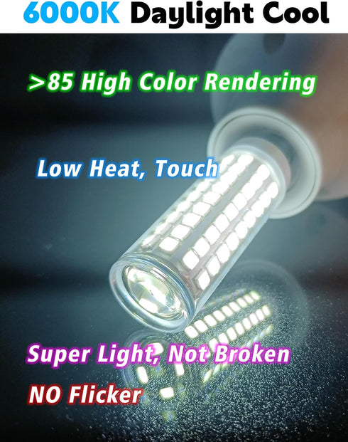 JD E11 LED Candelabra Bulbs, 75 Watt Equivalent, Dimmable, E11 7W, 750LM, Daylight White 6000K, Pack of 3