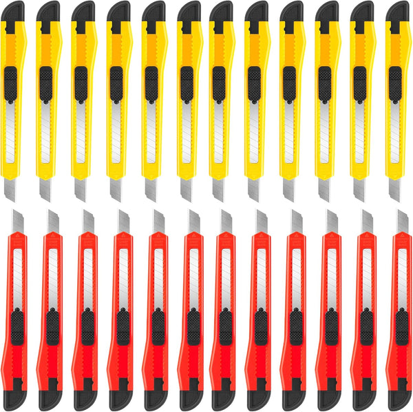 DIYSELF 24 Pack Box Cutters Bulk (9mm Wide Blade Cutter) Utility Knife
